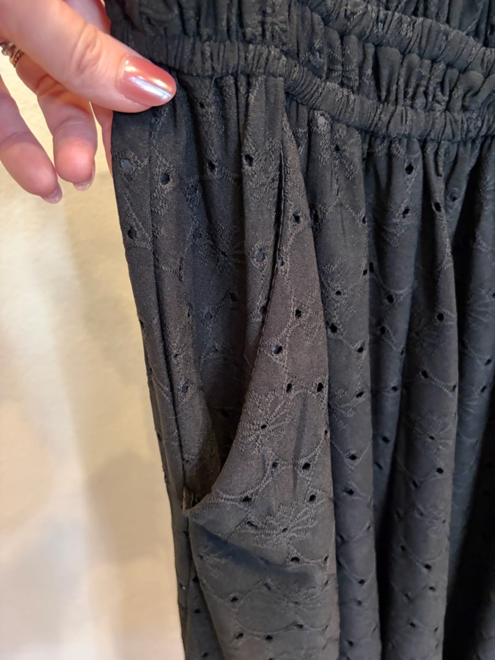 torrid Black Eyelet Smocked Waist Dress - Picture 4 of 6
